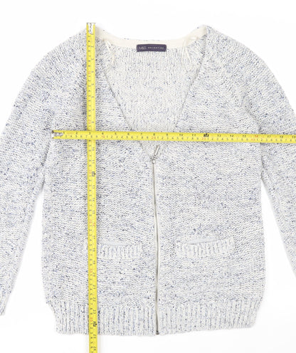 Marks and Spencer Women’s Grey Full Zip Knit Jumper Size 8