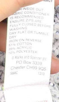Marks and Spencer Women’s Grey Full Zip Knit Jumper Size 8
