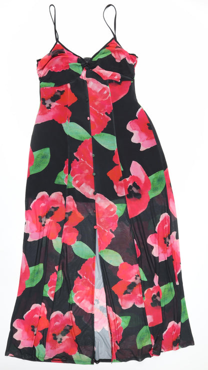 ASOS Design Women's Multicoloured Floral Slip Maxi Dress Size 14