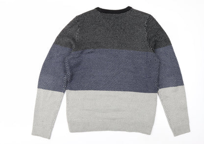 Broken Standard Men's Multicoloured Crew Neck Acrylic Pullover Jumper M