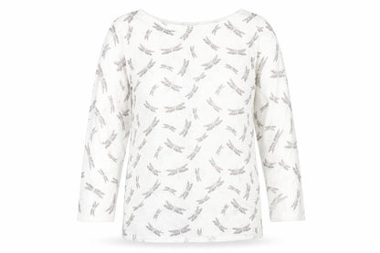 Next Women White Dragonfly Print Acrylic Pullover Jumper Size 14
