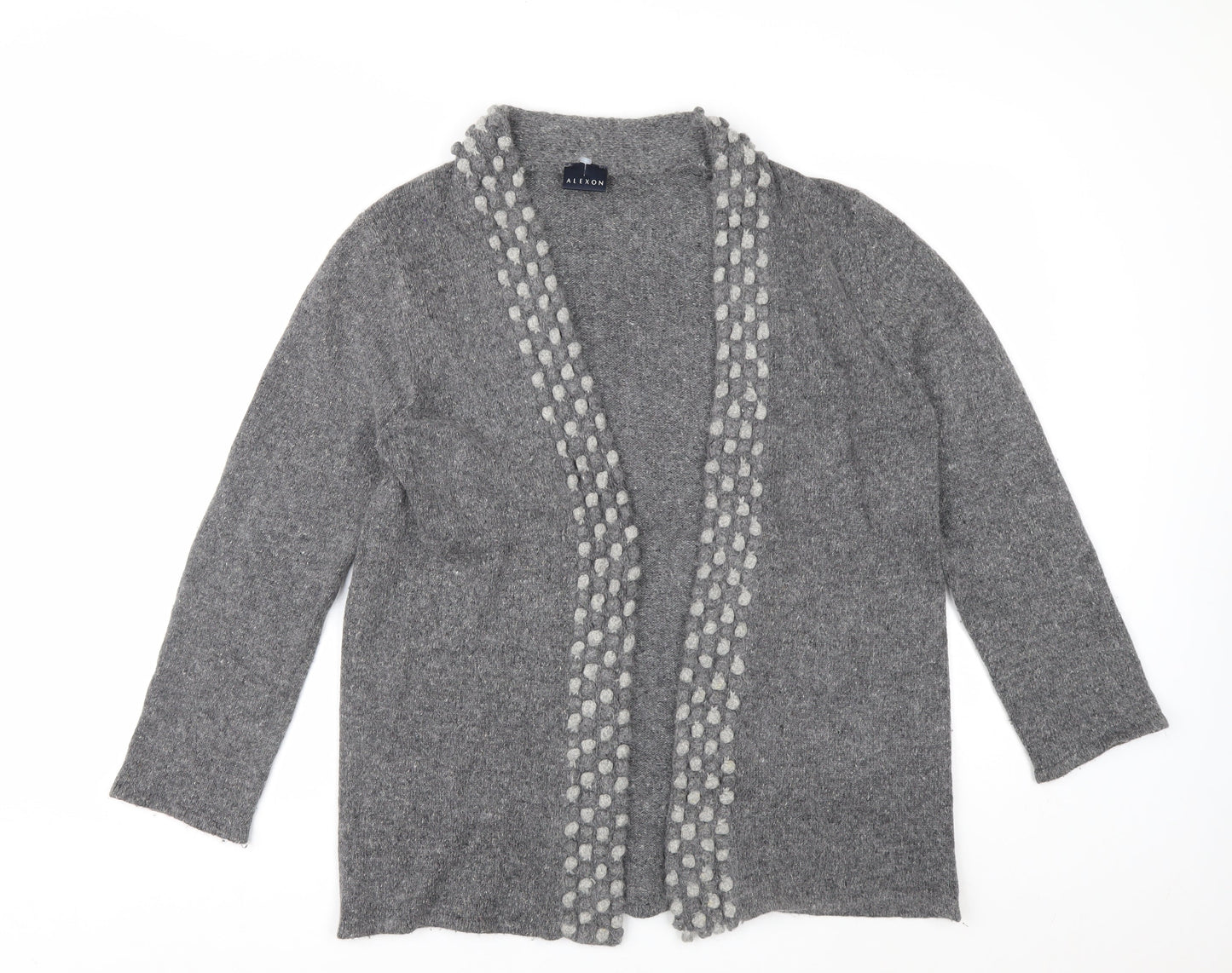 Alexon Women’s Grey Silk Angora Knit Cardigan Size 12
