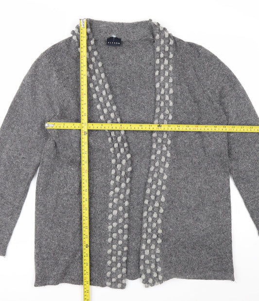 Alexon Women’s Grey Silk Angora Knit Cardigan Size 12