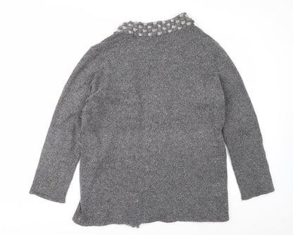 Alexon Women’s Grey Silk Angora Knit Cardigan Size 12
