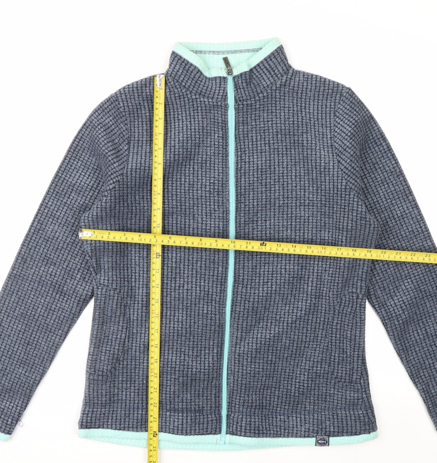 Weird Fish Women's Blue Full Zip Fleece Jacket Size 12