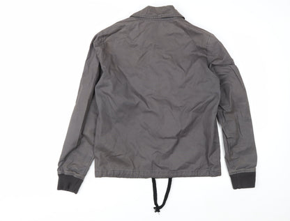 Topman Men's Grey Cotton Coach Jacket Small Button Up Casual