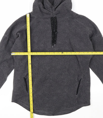 Marks and Spencer Women Grey Hooded Pullover Hoodie XS Fleece Polyester Warm Top