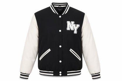 Primark Boys Black Varsity Jacket 14-15 Years NY Logo Button Up