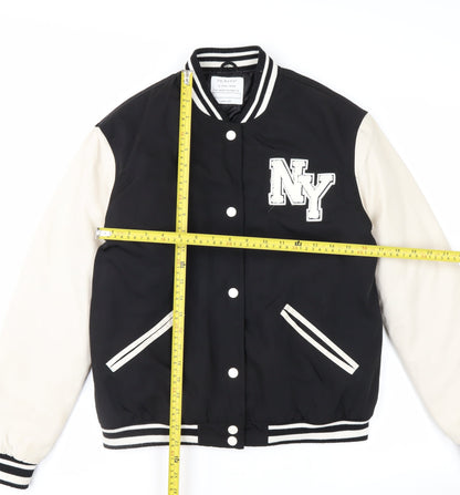 Primark Boys Black Varsity Jacket 14-15 Years NY Logo Button Up