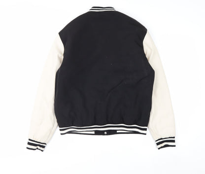 Primark Boys Black Varsity Jacket 14-15 Years NY Logo Button Up