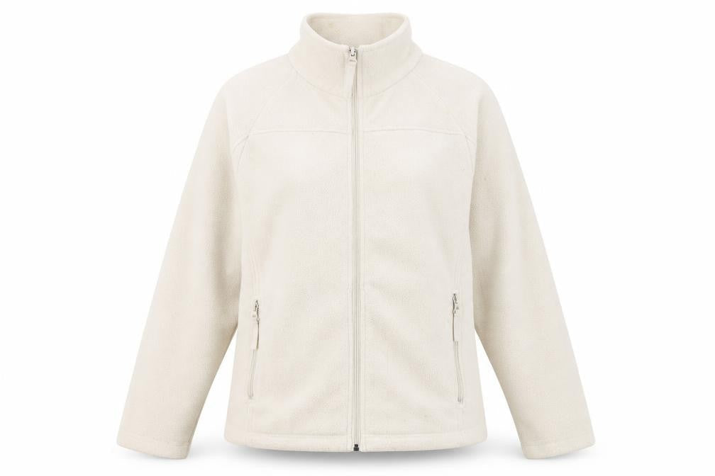 Ethel Austin Women Beige Fleece Full Zip Jacket Size L