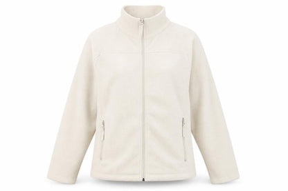 Ethel Austin Women Beige Fleece Full Zip Jacket Size L