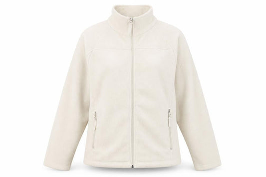 Ethel Austin Women Beige Fleece Full Zip Jacket Size L