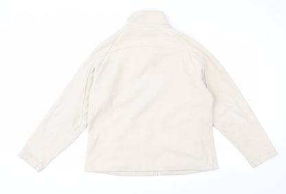 Ethel Austin Women Beige Fleece Full Zip Jacket Size L