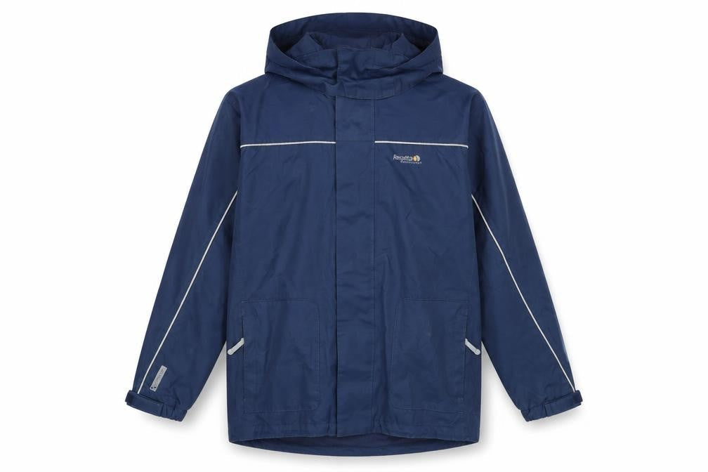 Regatta Men’s Blue Waterproof Hooded Rain Coat Jacket Size 32