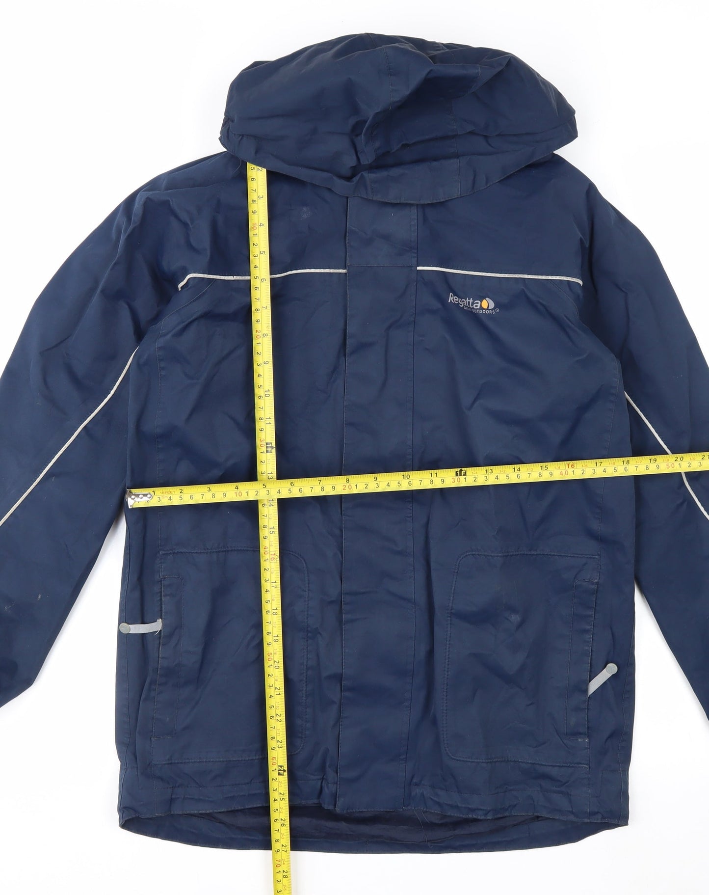 Regatta Men’s Blue Waterproof Hooded Rain Coat Jacket Size 32