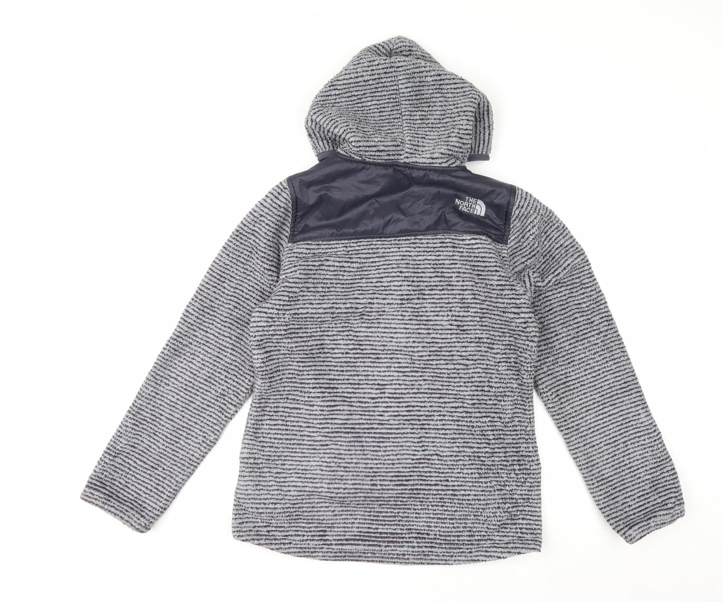 The North Face Girls Grey Hooded Fleece Jacket Size 14-15 Years