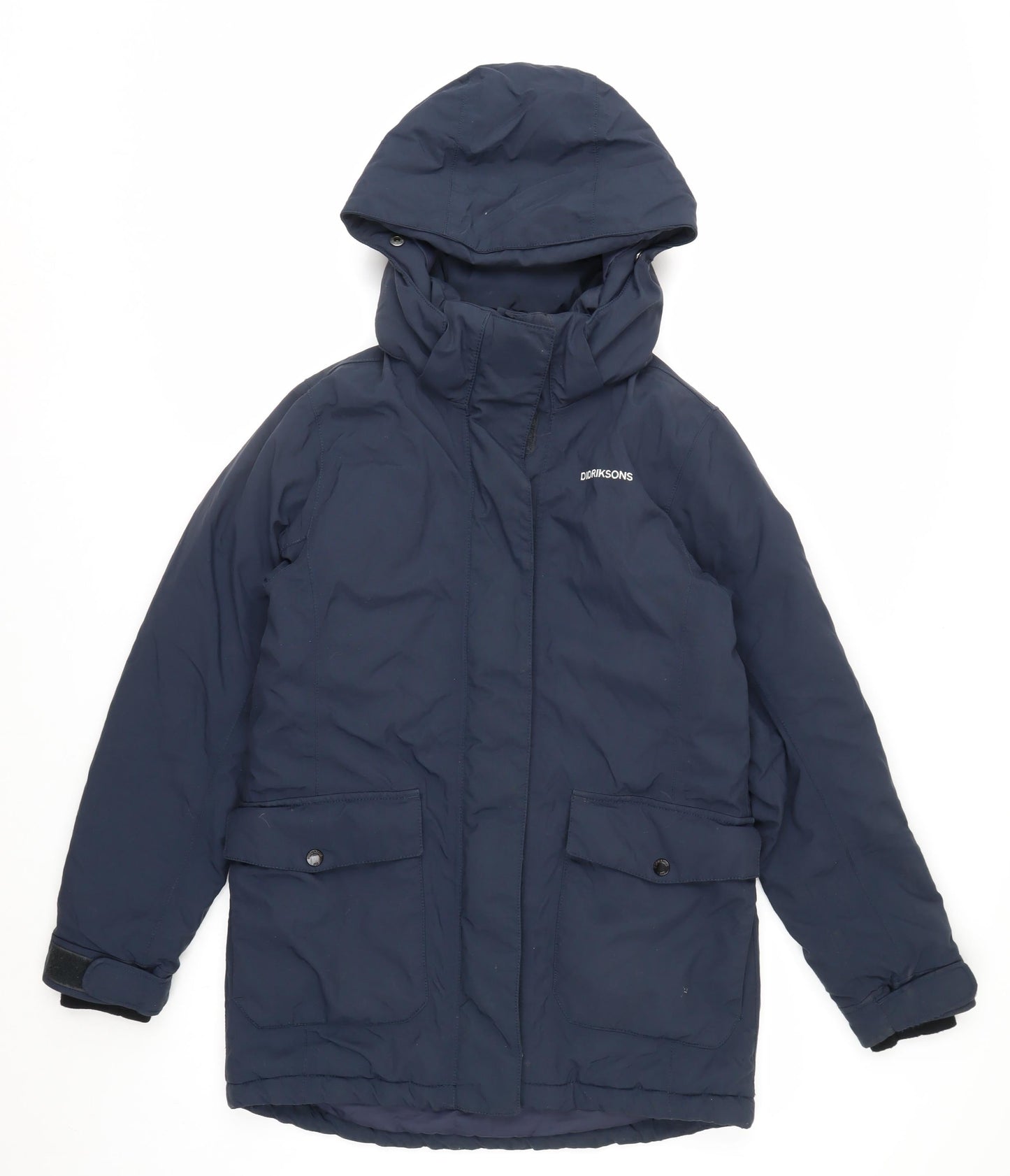 Didriksons Boys Blue Waterproof Parka Coat 12 Years Hooded Insulated