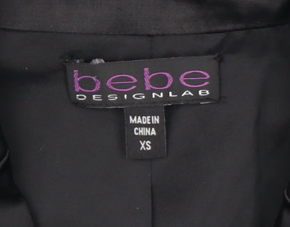 bebe Women’s Black XS Asymmetric Zip Sleeveless Mini Dress
