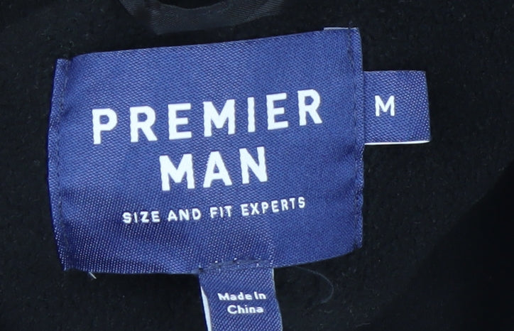 Premier Man Men's Black Fleece Full Zip Jacket Size M