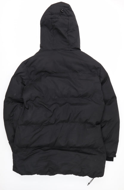 Religion Men’s Black Long Hooded Puffer Coat L Winter Insulated Jacket