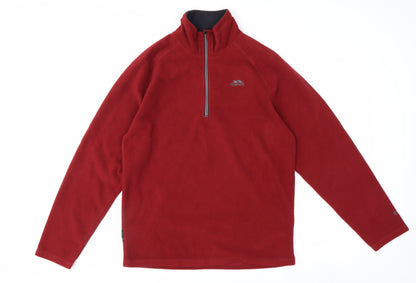 Trespass Men's Red Fleece 1/2 Zip Pullover Sweatshirt Size M
