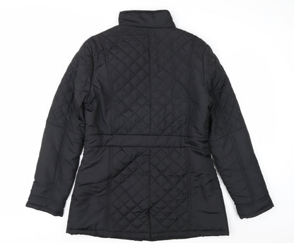 Next Women's Black Quilted Mid-Length Coat Size 16 Regular