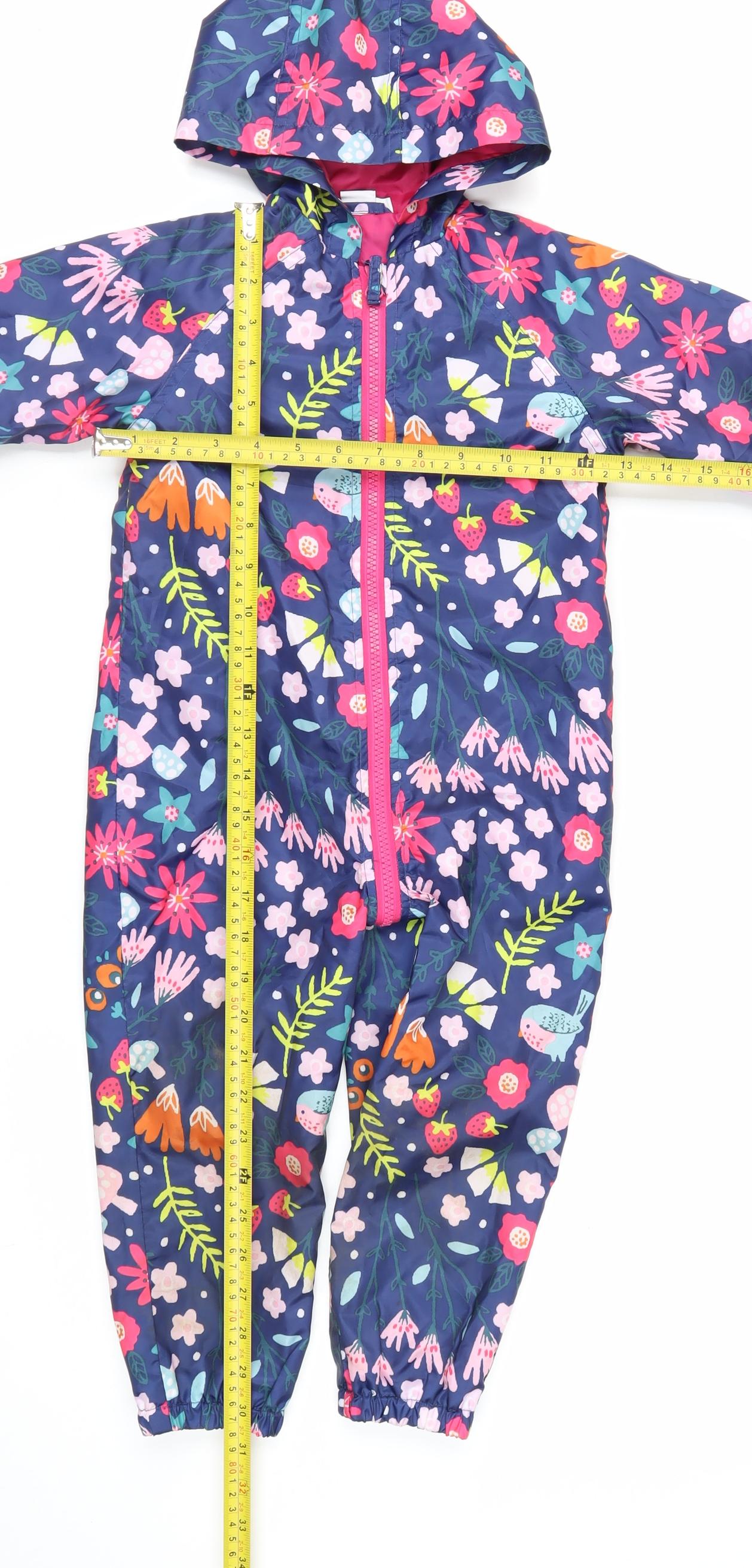Mini Club Girls Multicoloured Floral Hooded Waterproof Snowsuit 2-3 Years