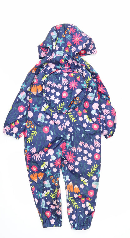 Mini Club Girls Multicoloured Floral Hooded Waterproof Snowsuit 2-3 Years
