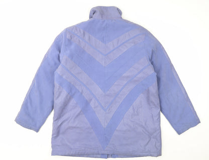 Finesse Womens Blue Mid-Length Coat Size 14 Polyester Blend
