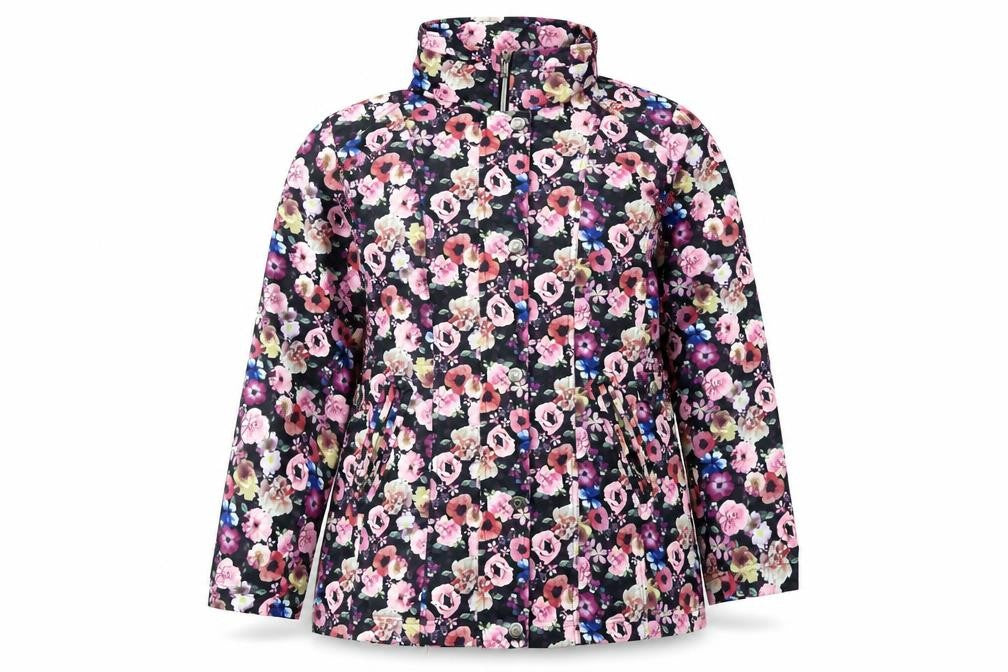 Damart Women’s Multicoloured Floral Rain Coat Jacket Size 14