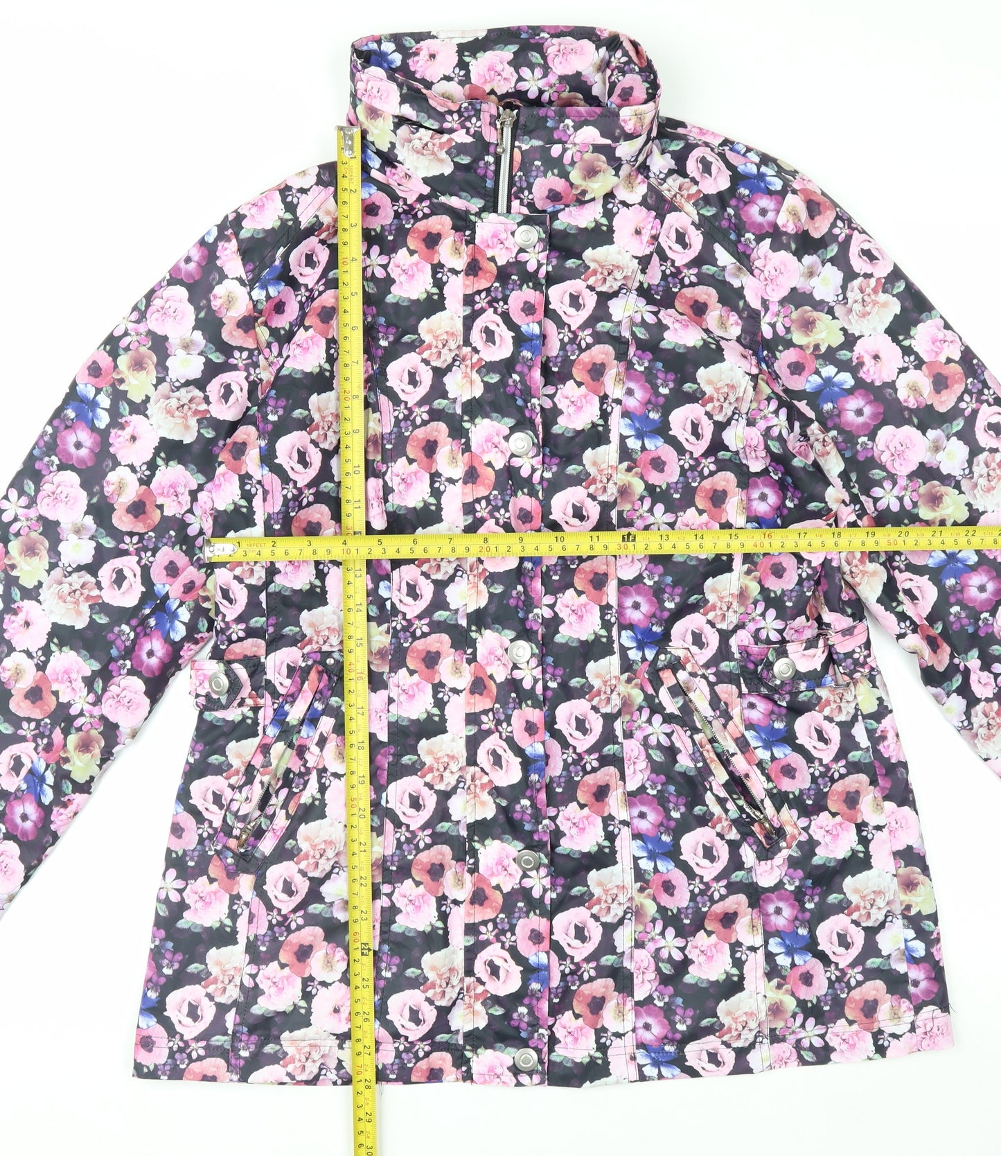 Damart Women’s Multicoloured Floral Rain Coat Jacket Size 14