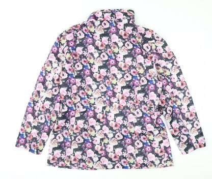 Damart Women’s Multicoloured Floral Rain Coat Jacket Size 14