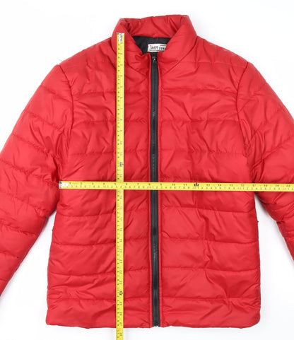 MRzexe Men's Red 2XL Puffer Jacket Lightweight Quilted Zip Coat