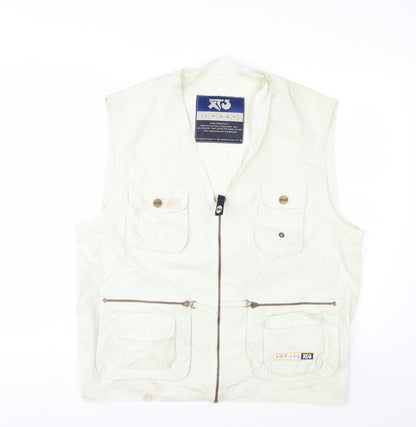 XT Sport Men's Beige Cotton Waistcoat L Hiking Fishing Outdoor Vest