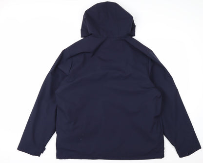 F&F Men's Blue XL Waterproof Hooded Rain Jacket