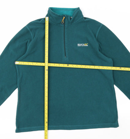 Regatta Great Outdoors Women Teal 1/4 Zip Fleece Sweatshirt UK 18