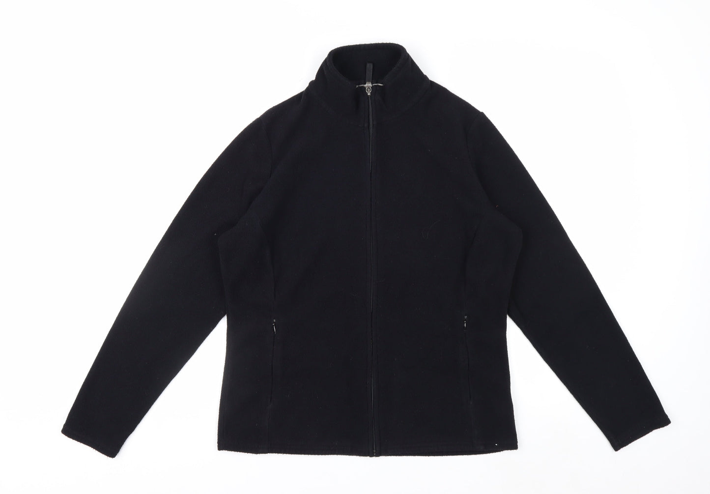Marks and Spencer Women's Black Fleece Jacket Size 14 Full Zip