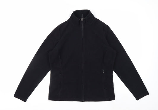 Marks and Spencer Women's Black Fleece Jacket Size 14 Full Zip