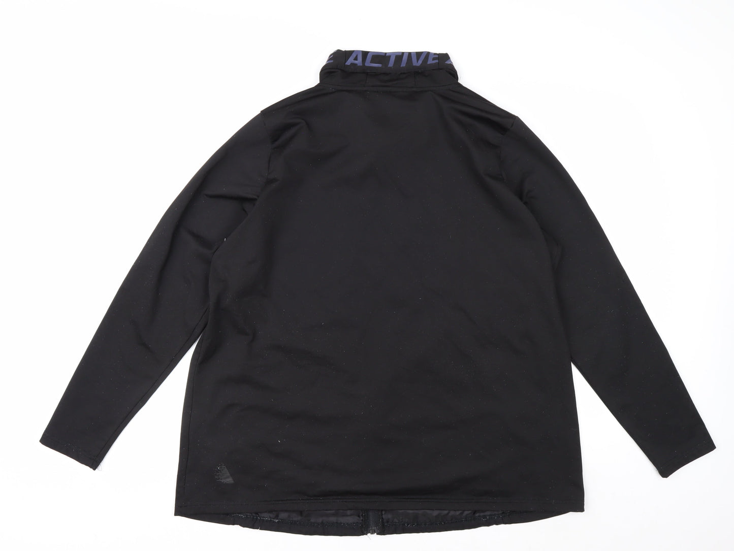 Active by Zizzi Black Softshell Mid-Length Full Zip Jacket M