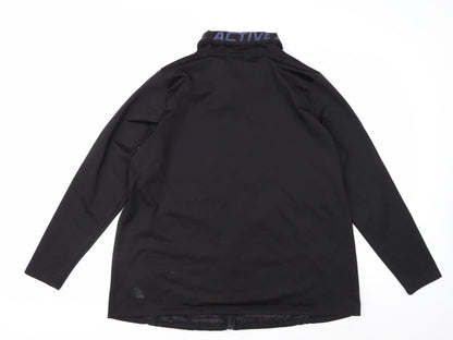 Active by Zizzi Black Softshell Mid-Length Full Zip Jacket M