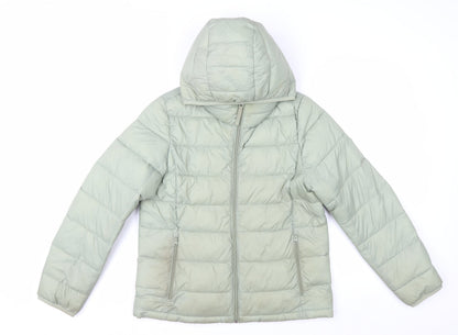 Abercrombie & Fitch Women's Green M Hooded Puffer Jacket