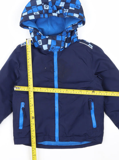 Crane Boys Blue 3-4 Years Hooded Water-Repellent Puffer Jacket