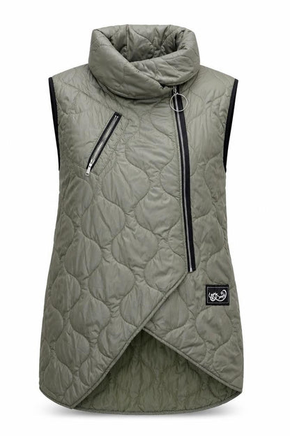 Aqua & Limone Womens Green Quilted Zip Waistcoat M