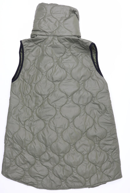 Aqua & Limone Womens Green Quilted Zip Waistcoat M