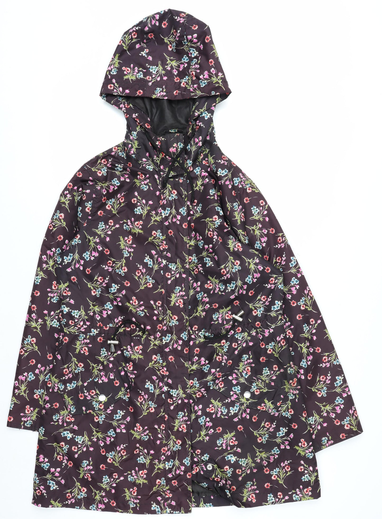 Peacocks Womens Multicoloured Floral Waterproof Rain Coat Size 12