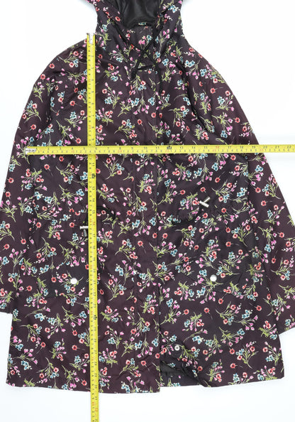 Peacocks Womens Multicoloured Floral Waterproof Rain Coat Size 12