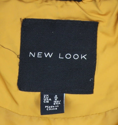 New Look Women’s Yellow Faux Fur Hooded Puffer Jacket UK 8