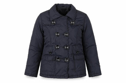 E-vie Women’s Black Size 10 Short Padded Button Pea Coat Jacket