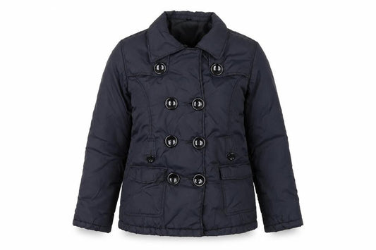 E-vie Women’s Black Size 10 Short Padded Button Pea Coat Jacket